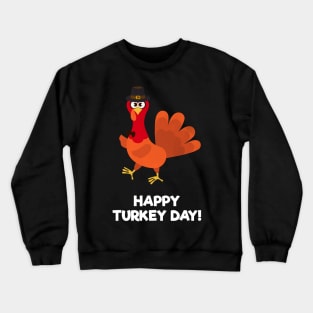 Cute Turkey with Thanksgiving Greetings Crewneck Sweatshirt